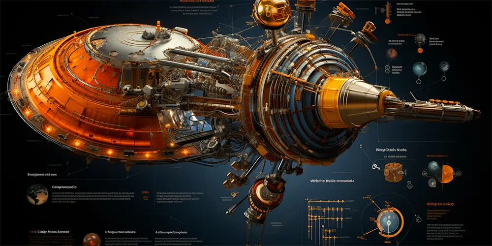 Infographic of a spacecraft